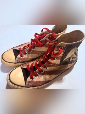 Beloved Converse High Top Sneakers Red, White, Blue #American #Eagle